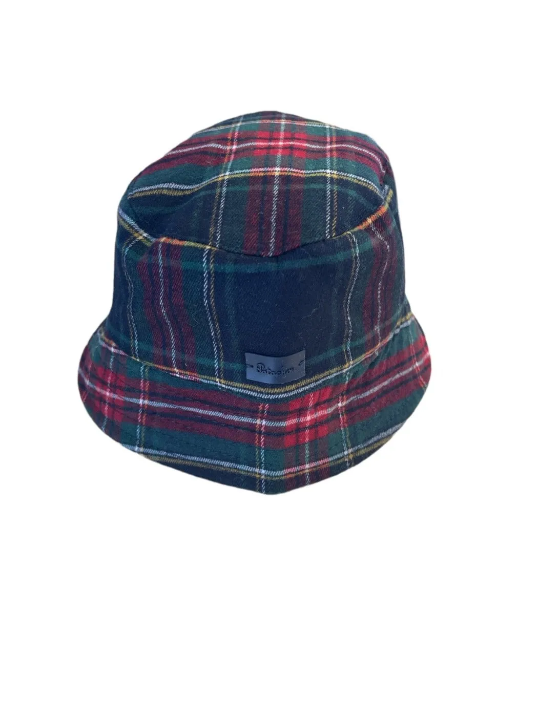 Patachou Baby Boys Navy and Green Tartan Check Bucket Hat