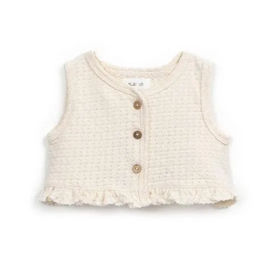 Play Up - Organic Knit Tank Top   Bloomers Set - Cream