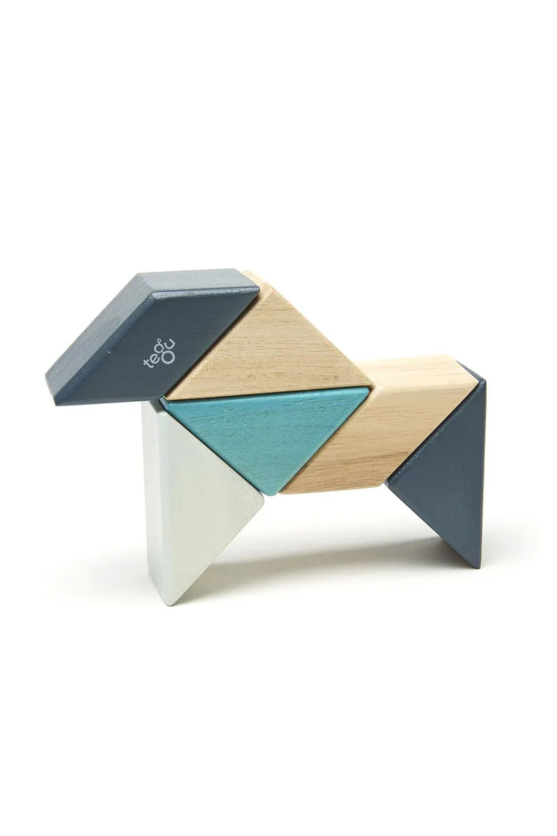 Pocket Pouch Prism Magnetic Wooden Block Set - Blues