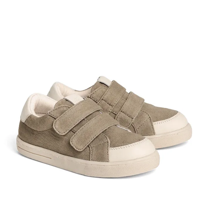 Pretty Brave Otto Organic Canvas Trainer With Leather Toe Buffer Khaki