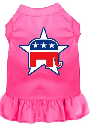 Republican Screen Print Dress Bright Pink Sm (10)