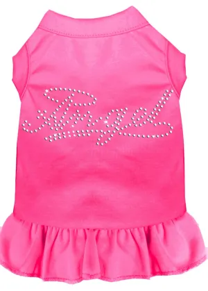 Rhinestone Angel Dress Bright Pink Med (12)