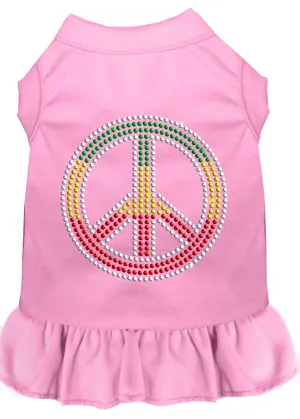 Rhinestone Rasta Peace Dress Light Pink Xs (8)