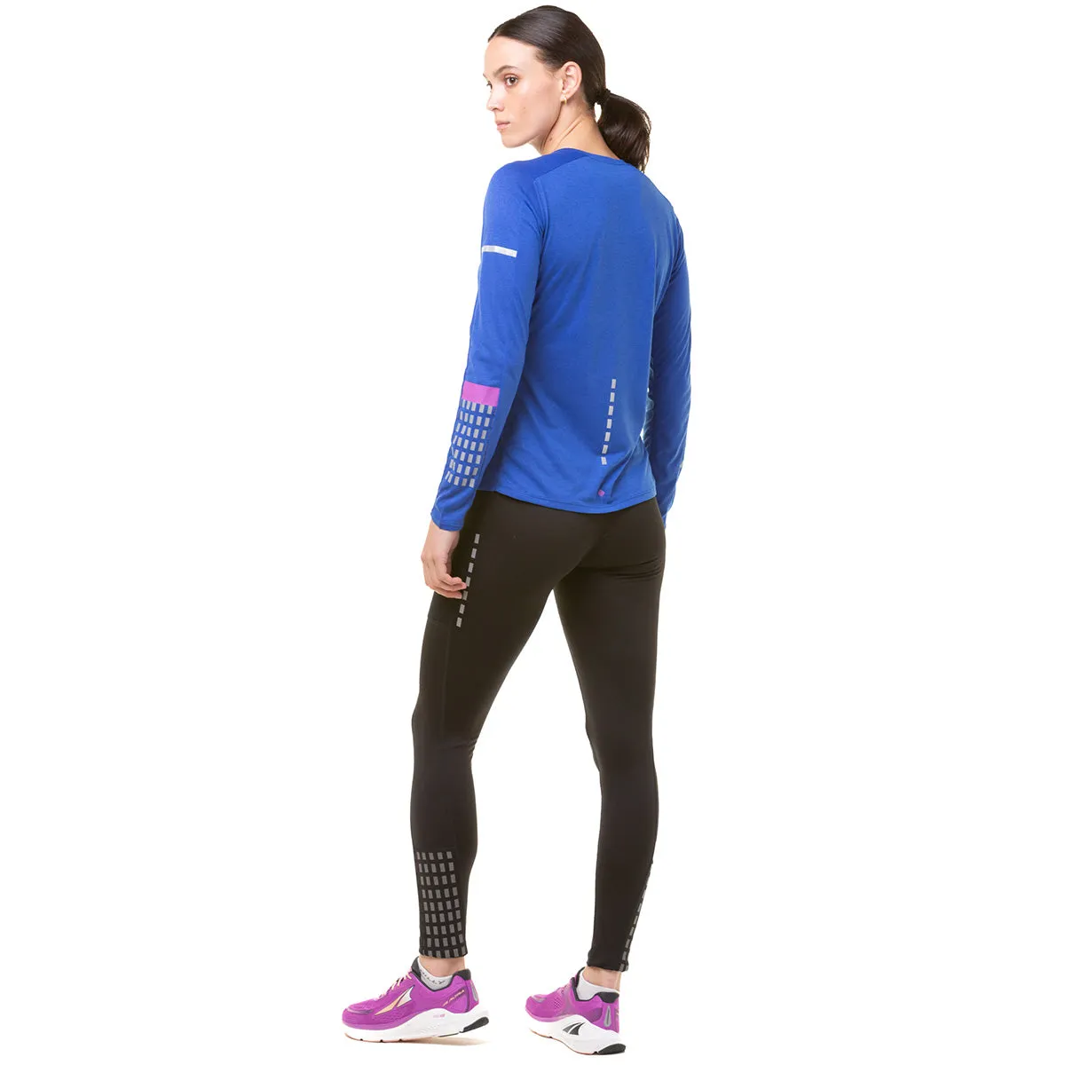 Ronhill Tech Afterhours Long Sleeve Tee Womens | Cobalt/thistle/rflct