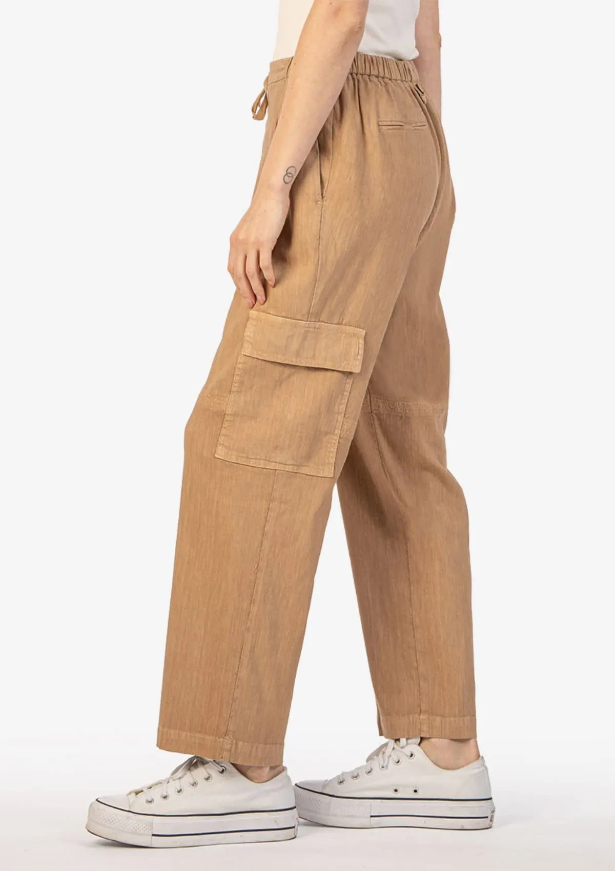 Sienna Pants with Elastic Waist - Oatmeal