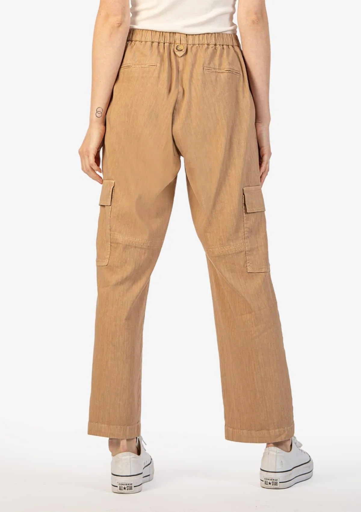 Sienna Pants with Elastic Waist - Oatmeal