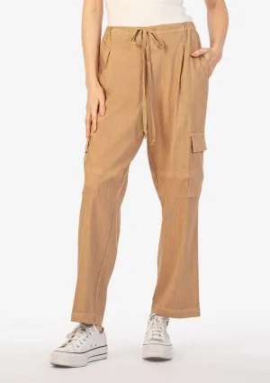 Sienna Pants with Elastic Waist - Oatmeal