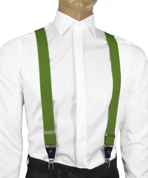 Solid Green Men's Suspenders