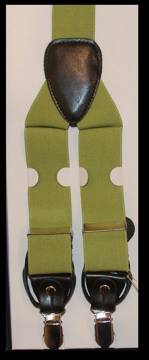 Solid Summer Green Men's Suspenders