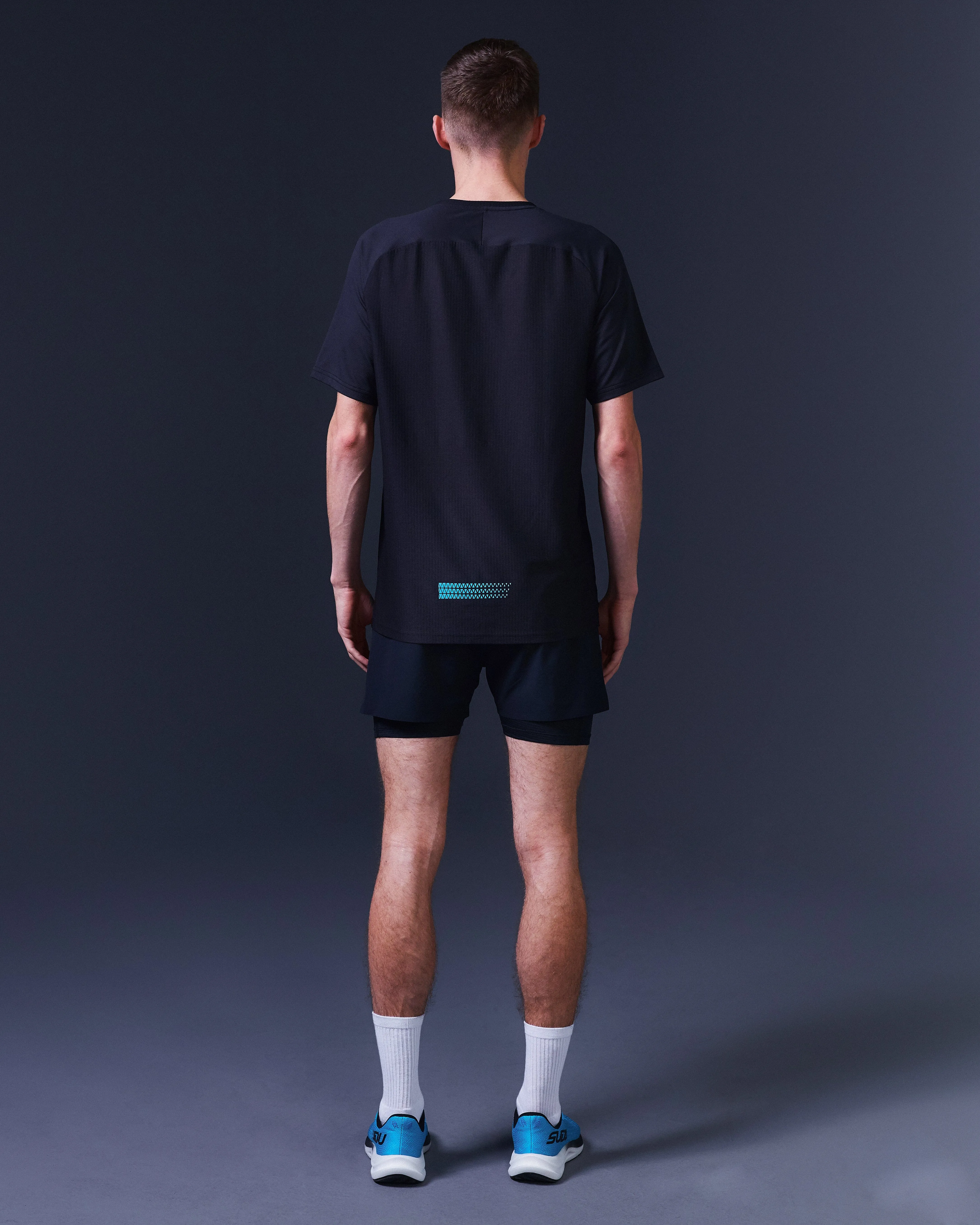 SRT SS 01 Run Short Sleeve T-Shirt - Black/Light Blue