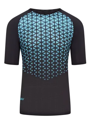 SRT SS 01 Run Short Sleeve T-Shirt - Black/Light Blue