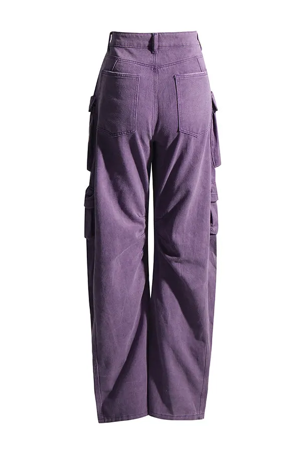 Stylish Flap Pocket Straight Leg Pants