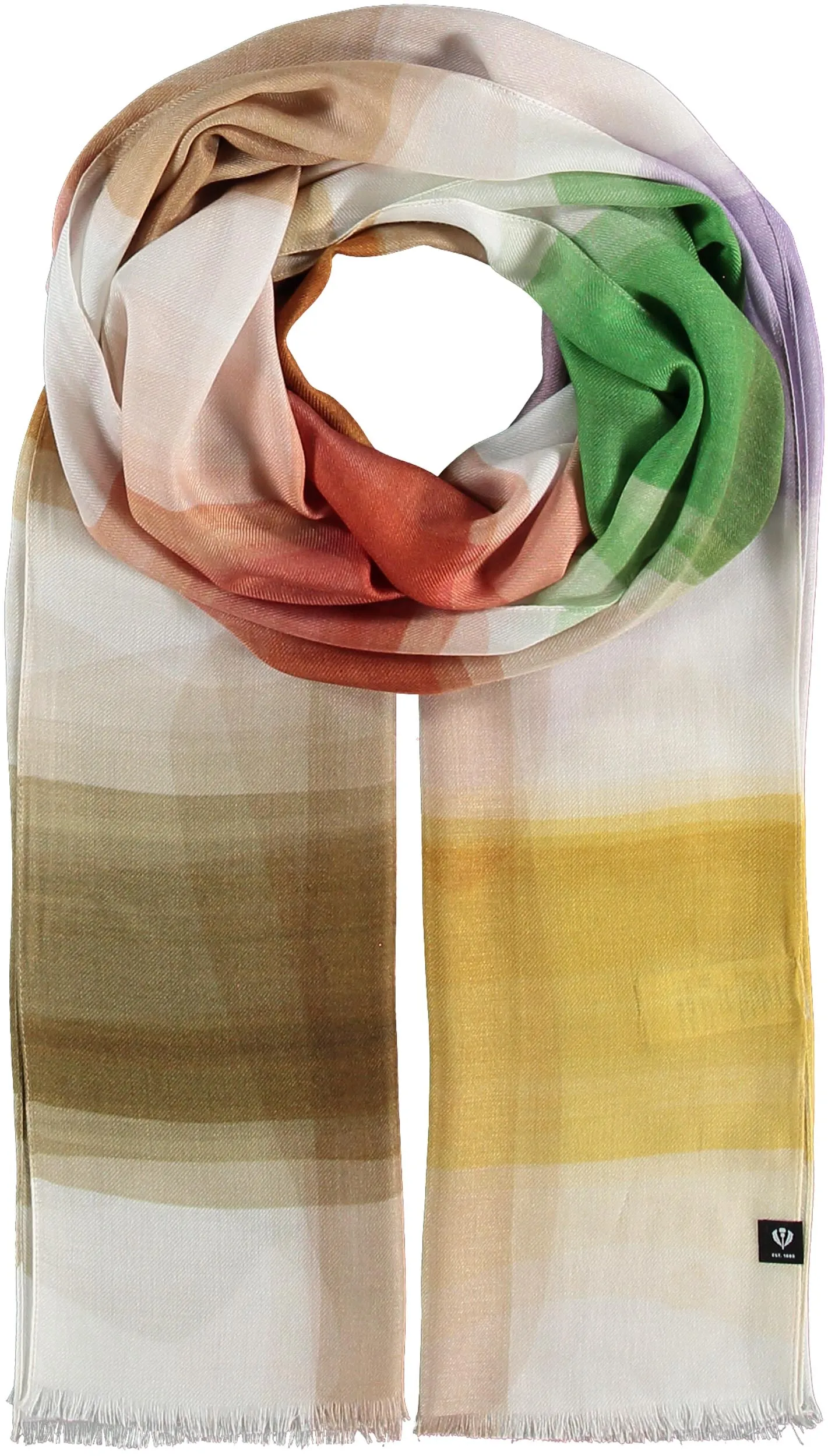 Sustainability Edition Colour Block Swirl Viscose Scarf