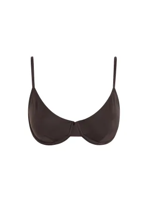 sustainable swimwear top eva chocolate