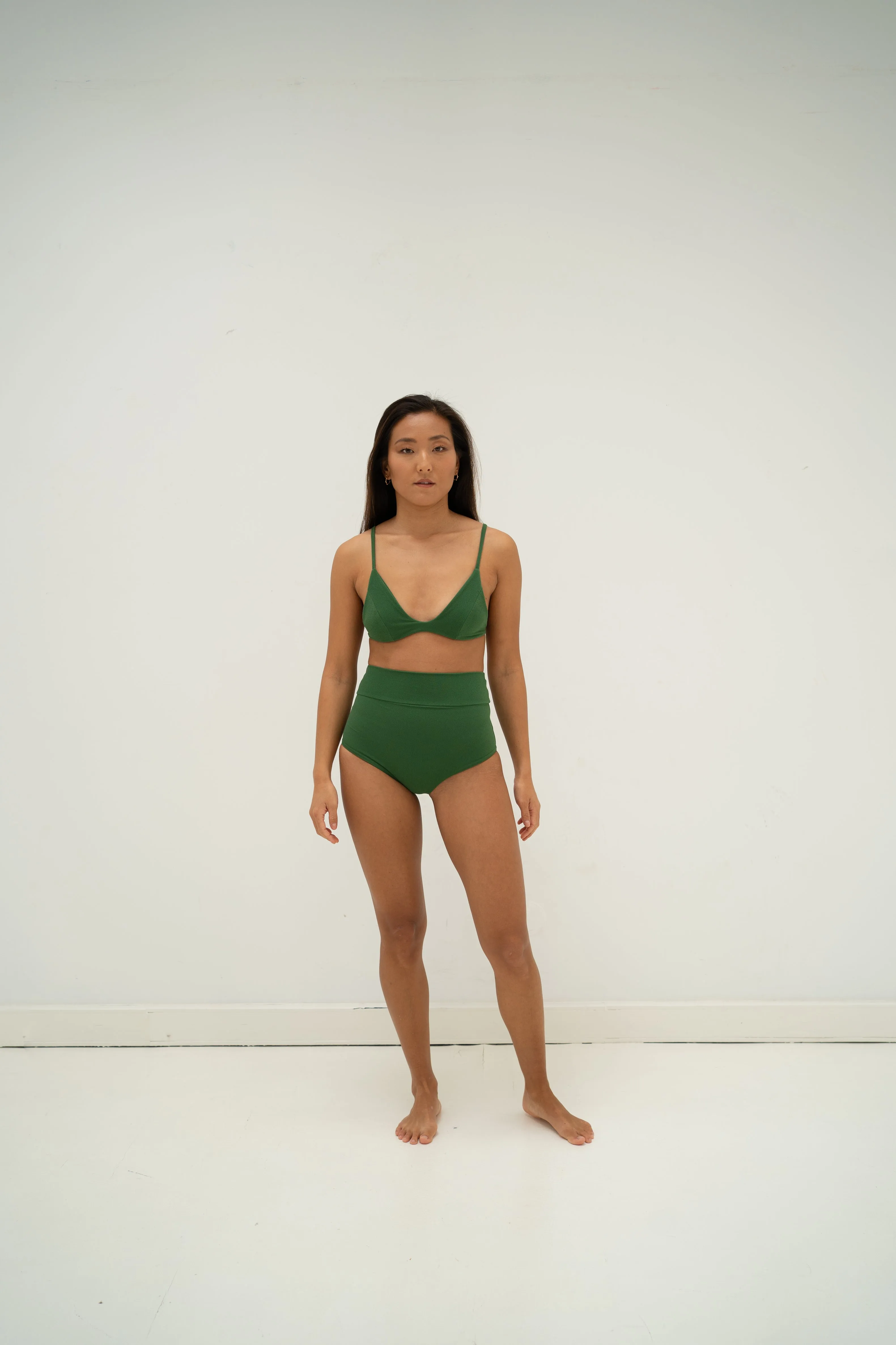 sustainable swimwear top kaya palma green