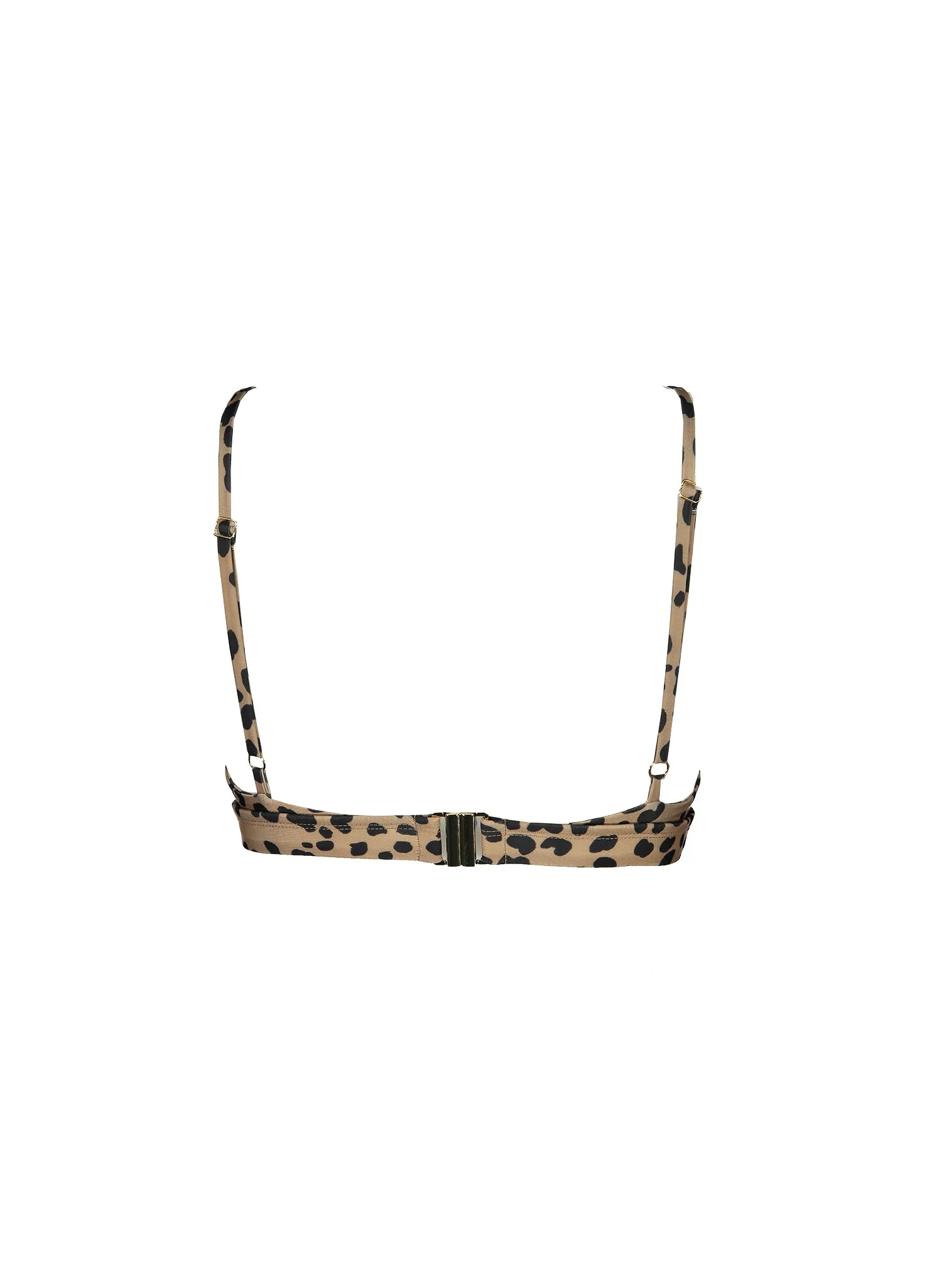 sustainable swimwear top ollie brown leopard