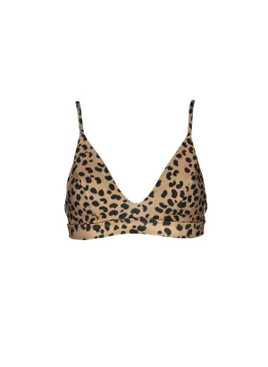 sustainable swimwear top ollie brown leopard