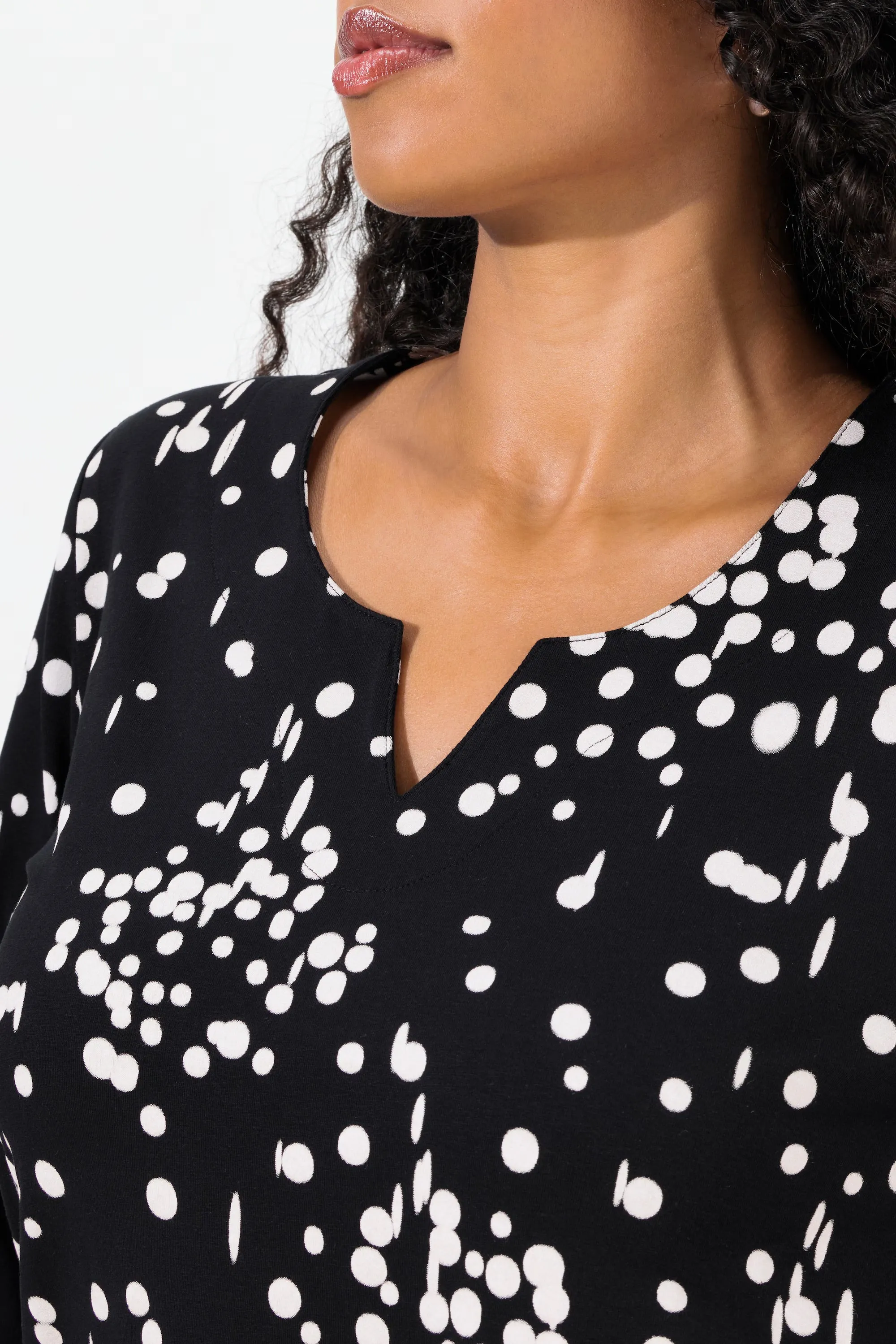 Ulla Popken Top in Black Polka Dot