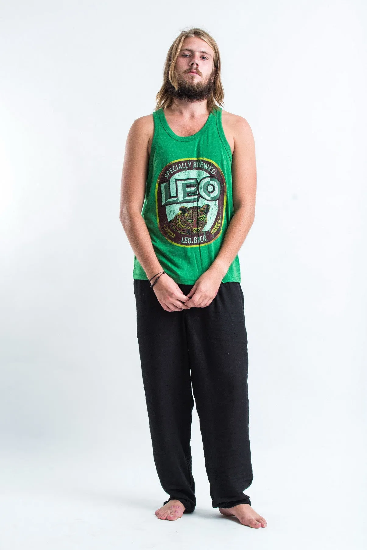 Vintage Style Leo Beer Tank Top in Green