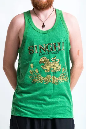 Vintage Style Singha Beer Tank Top in Green