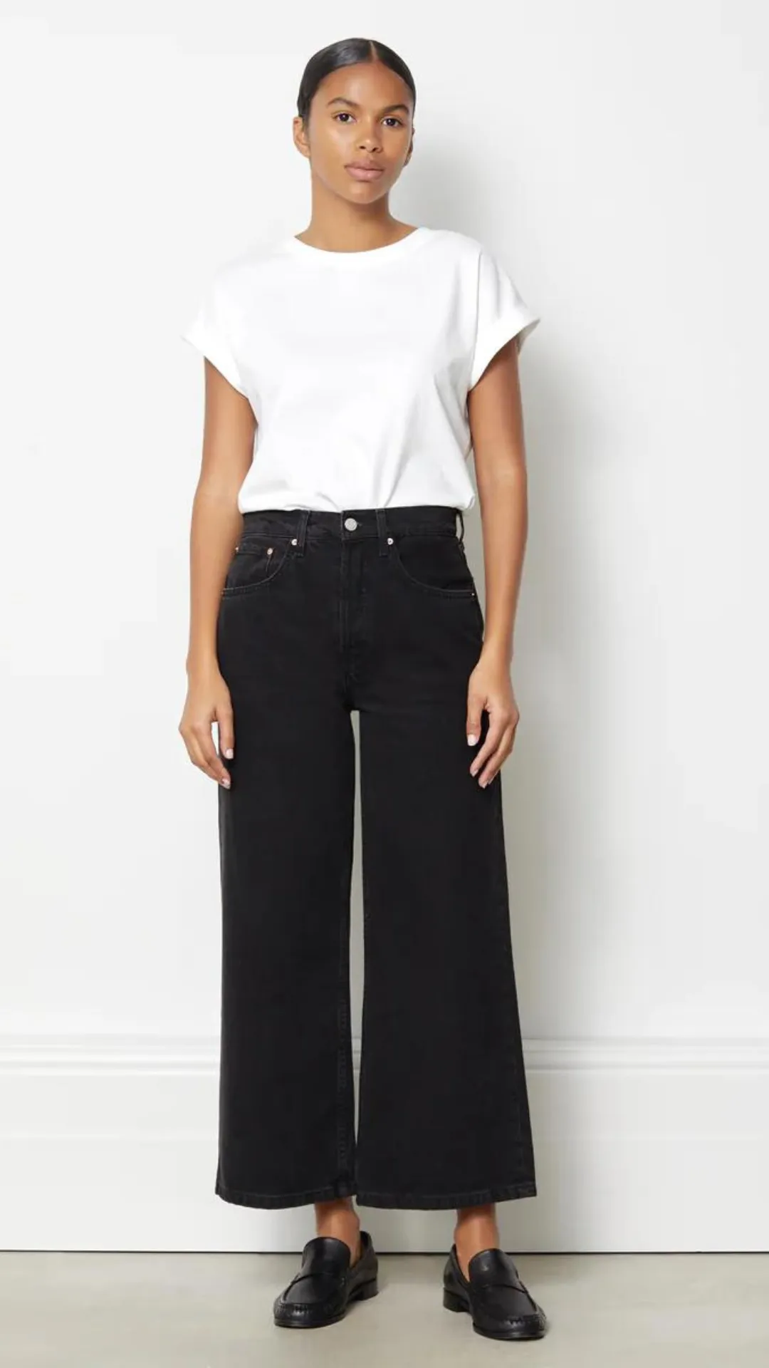 Wide Leg Black Jeans By Albaray