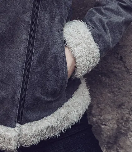 Womens Winter Fashion Fur Shearling Coat