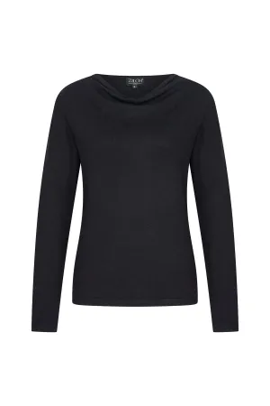 Zilch Black Waterfall Top