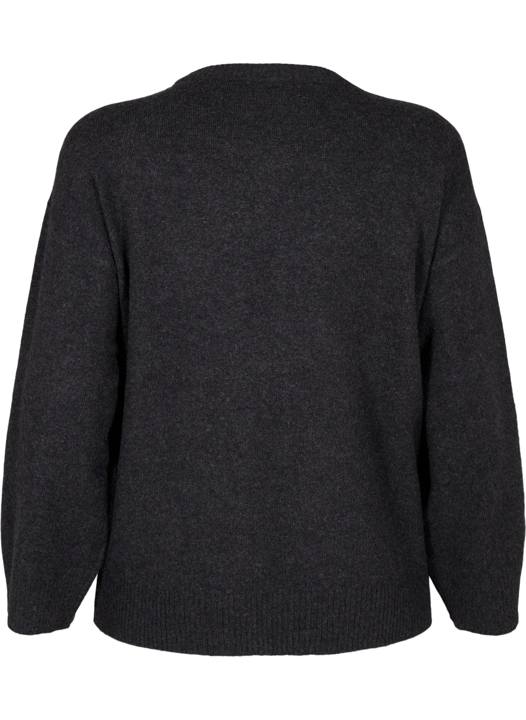 Zizzi Vista Knit Jumper in Dark Grey